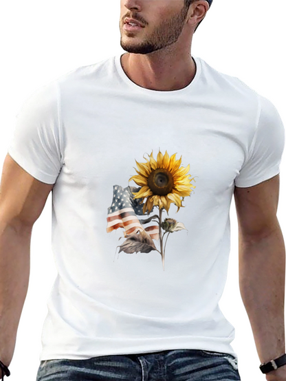 Camiseta Negra Girasol Patriótico