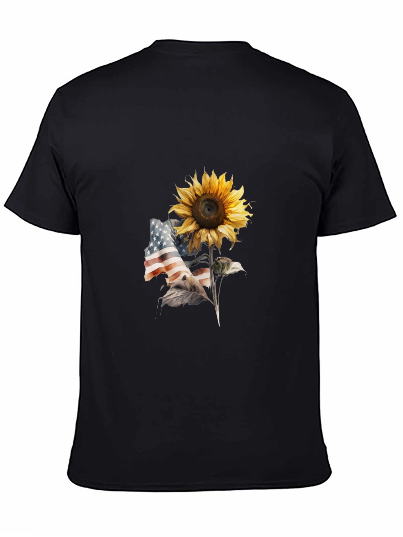 Camiseta Negra Girasol Patriótico