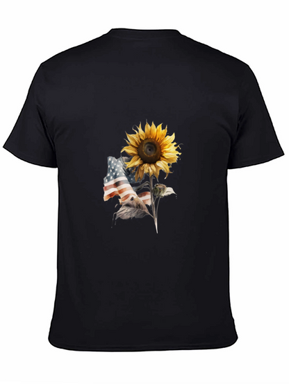Camiseta Negra Girasol Patriótico