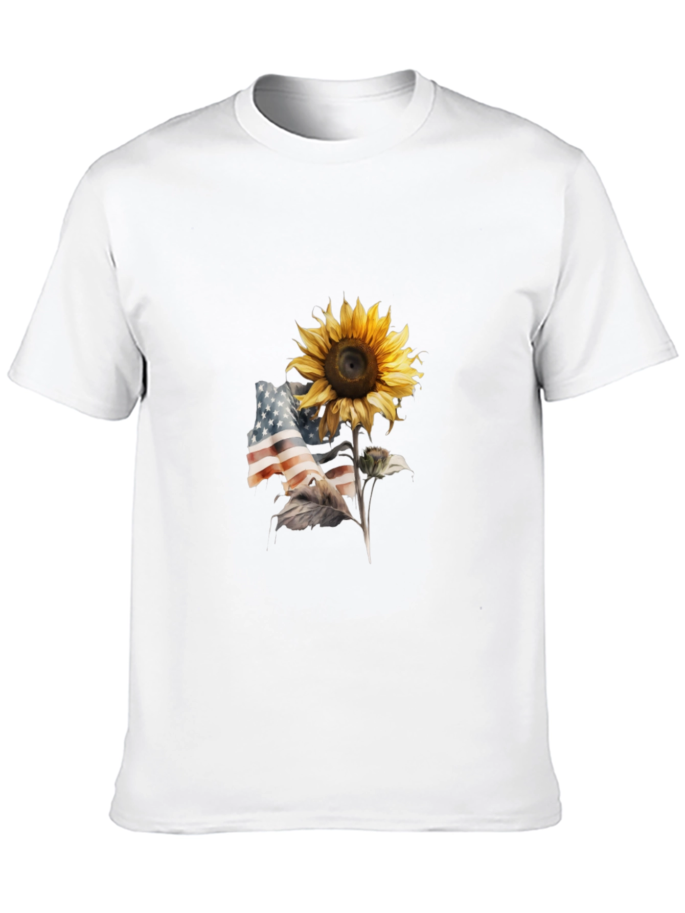 Camiseta Negra Girasol Patriótico