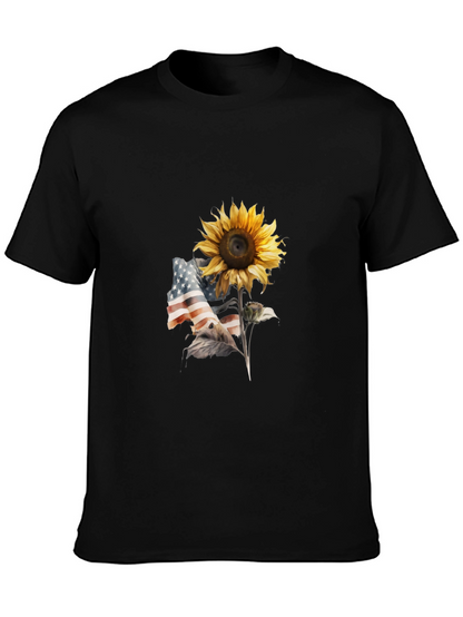 Camiseta Negra Girasol Patriótico