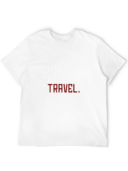 Camiseta Negra con Lema Inspirador: Vive Ama Viaja