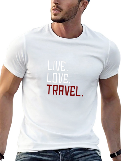 Camiseta Negra con Lema Inspirador: Vive Ama Viaja