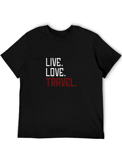 Camiseta Negra con Lema Inspirador: Vive Ama Viaja