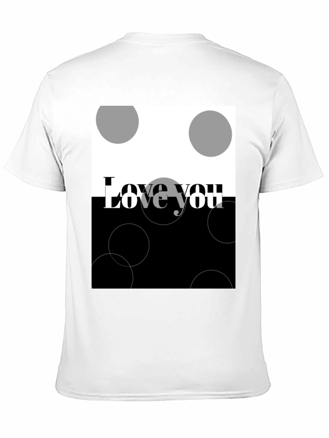 Camiseta Negra Love You Diseño Abstracto
