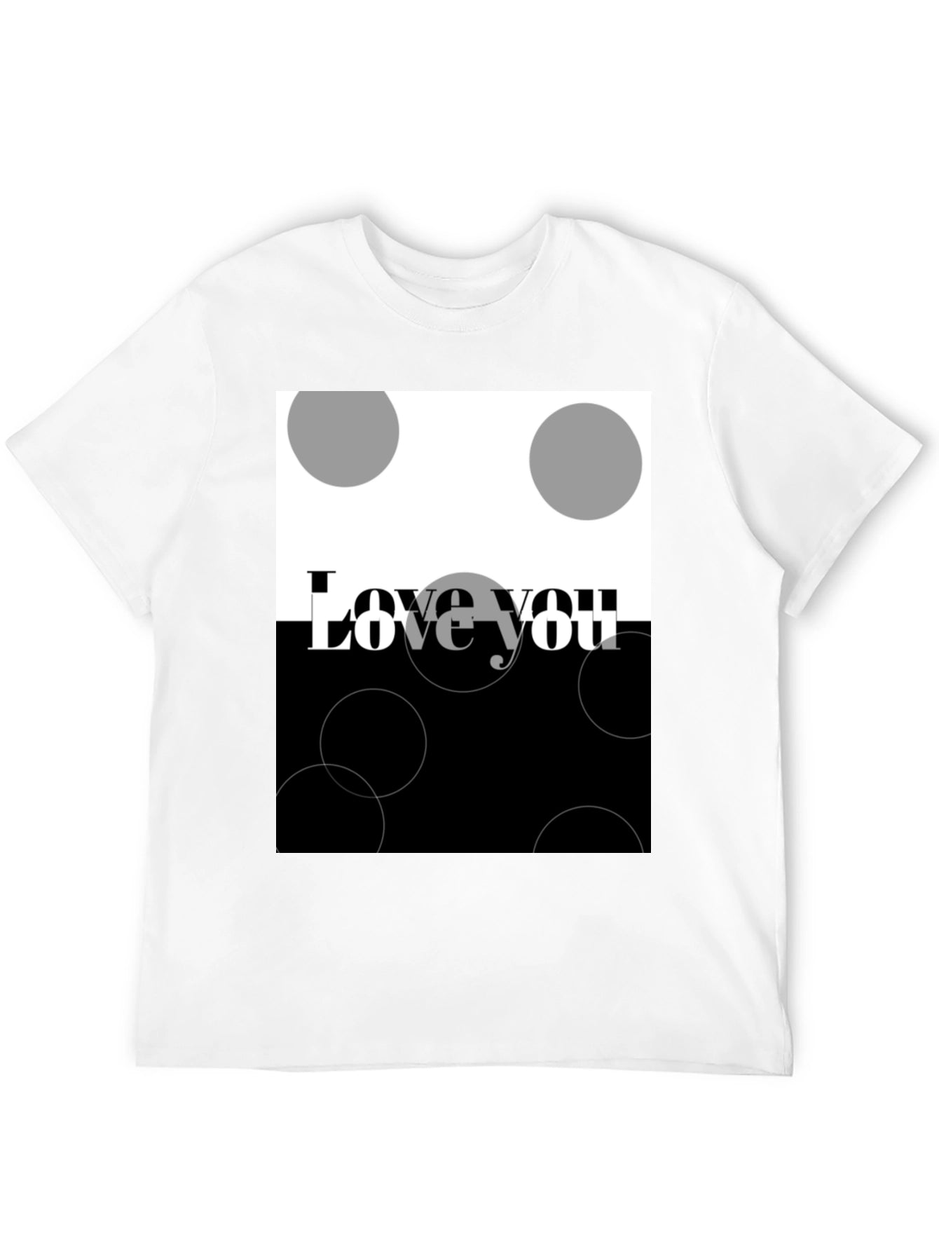 Camiseta Negra Love You Diseño Abstracto