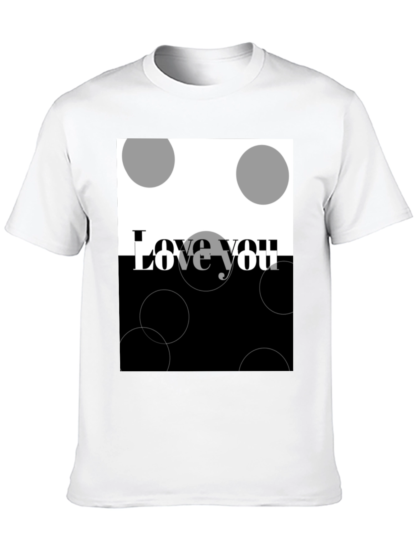 Camiseta Negra Love You Diseño Abstracto