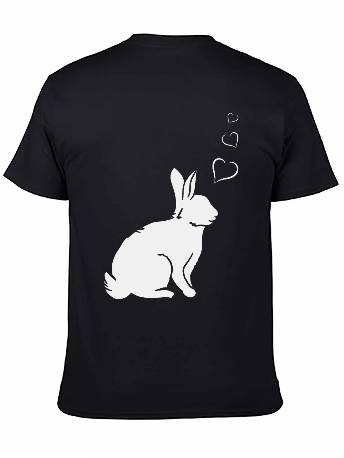 Camiseta Negra Conejo Enamorado