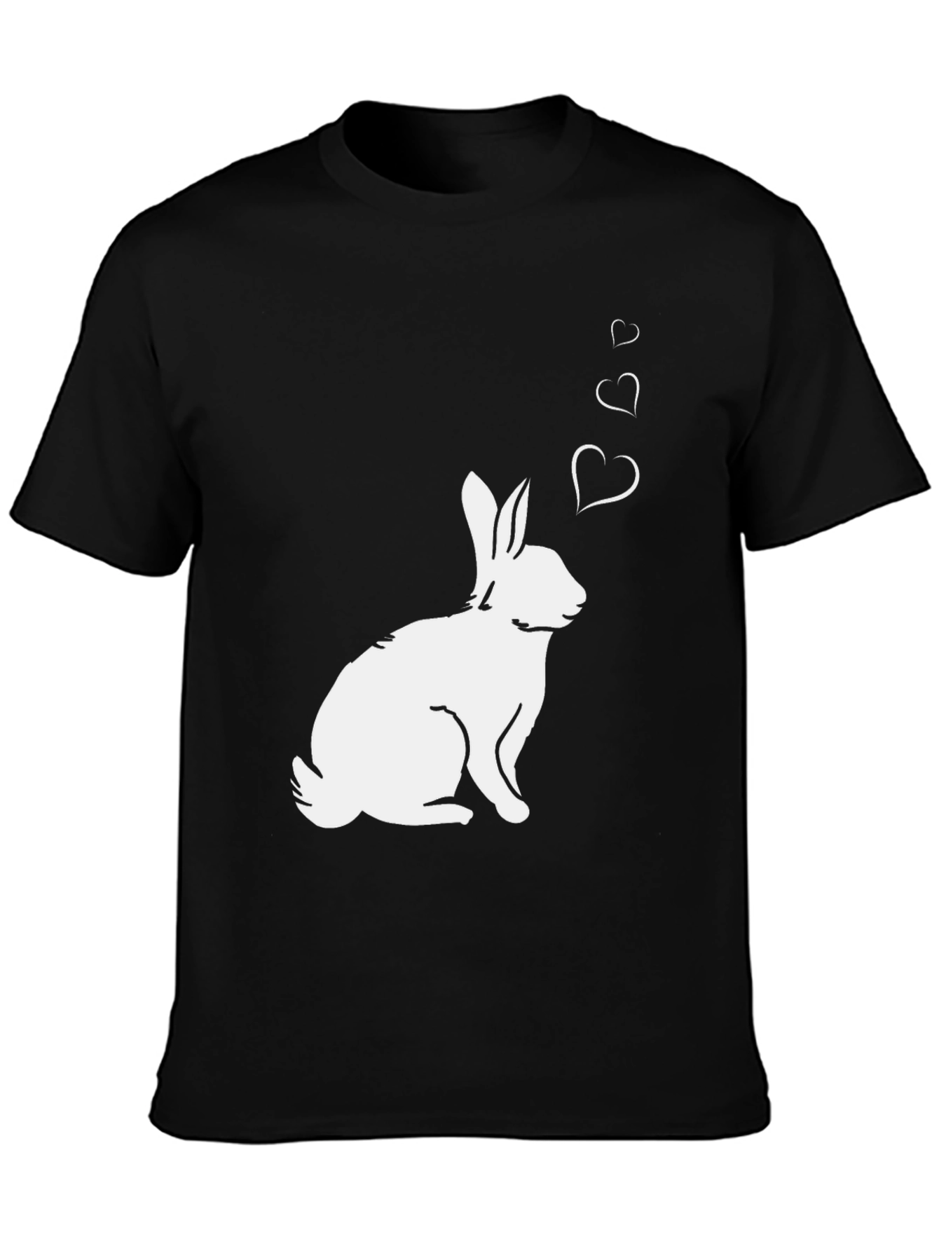 Camiseta Negra Conejo Enamorado