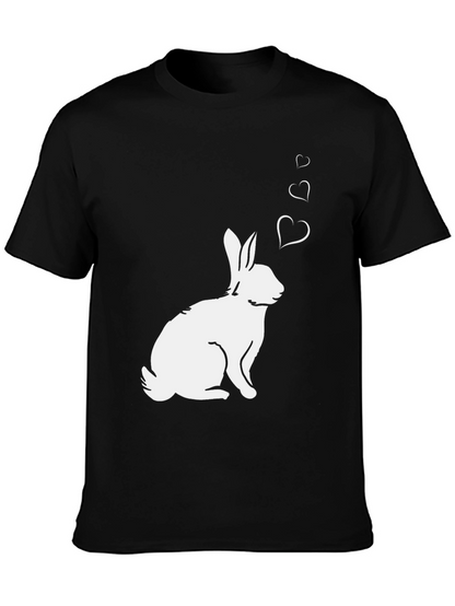 Camiseta Negra Conejo Enamorado