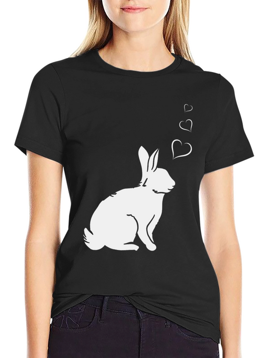 Camiseta Negra Conejo Enamorado