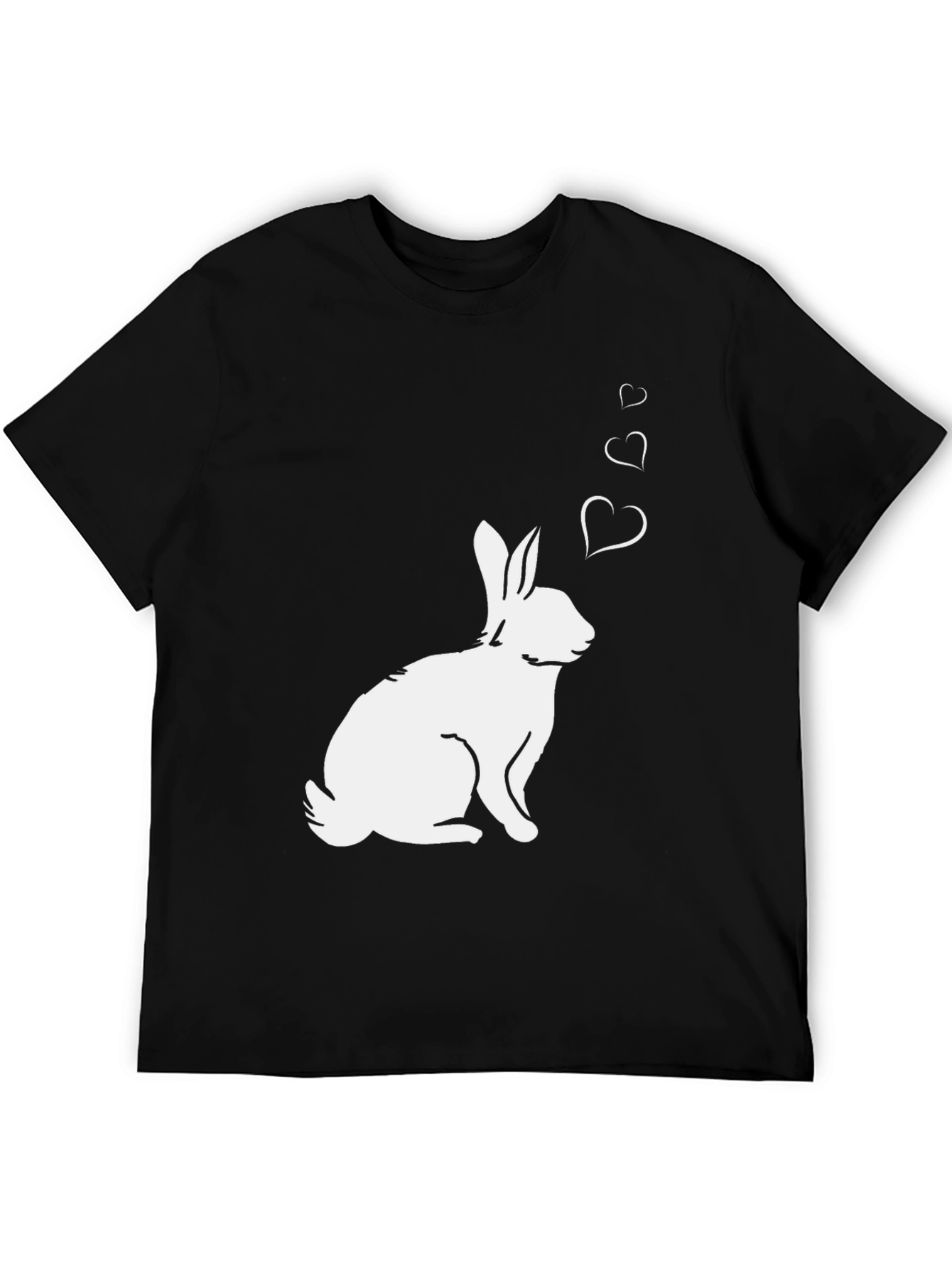 Camiseta Negra Conejo Enamorado