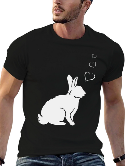 Camiseta Negra Conejo Enamorado