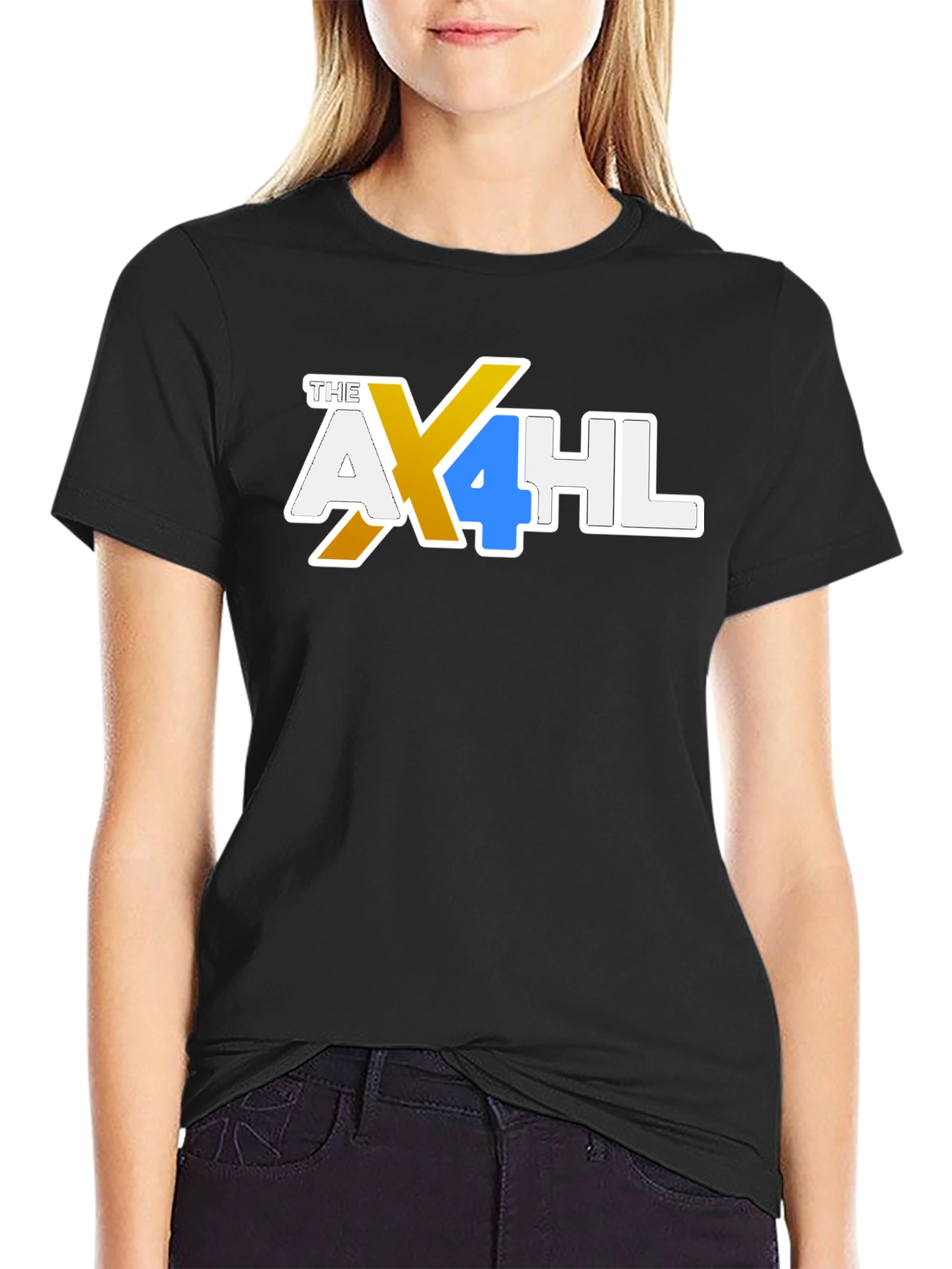 Camiseta Negra con Diseño AX4HL para Hombre