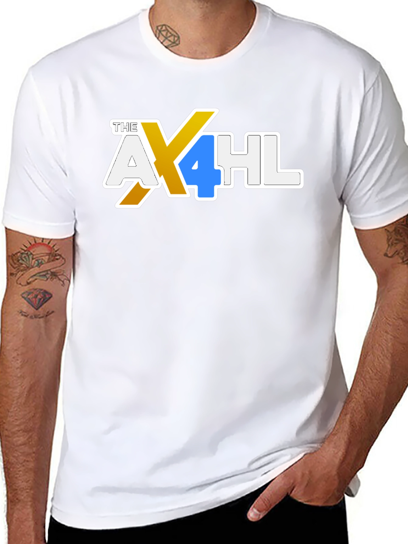 Camiseta Negra con Diseño AX4HL para Hombre