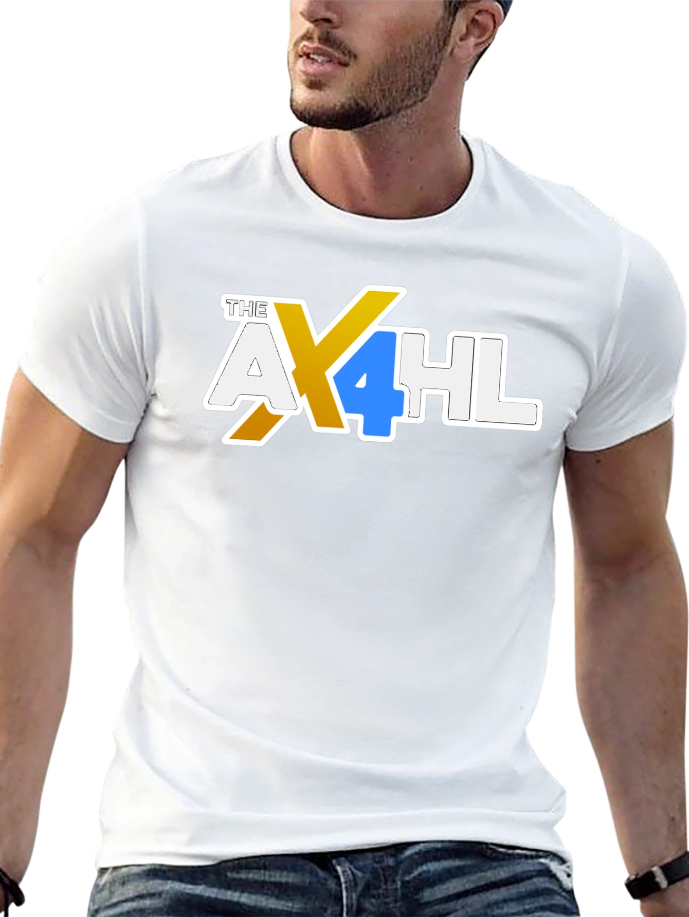 Camiseta Negra con Diseño AX4HL para Hombre