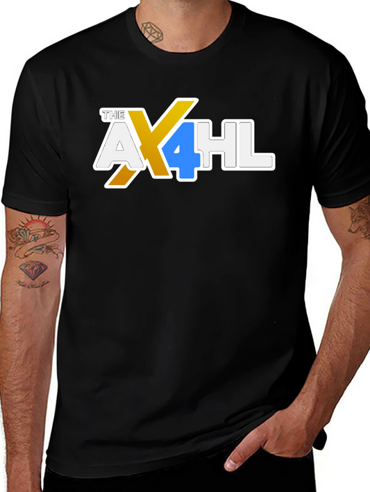 Camiseta Negra con Diseño AX4HL para Hombre