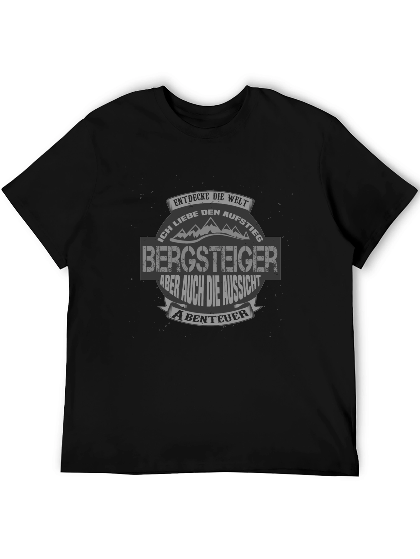 Camiseta Negra Bergsteiger para Aventureros