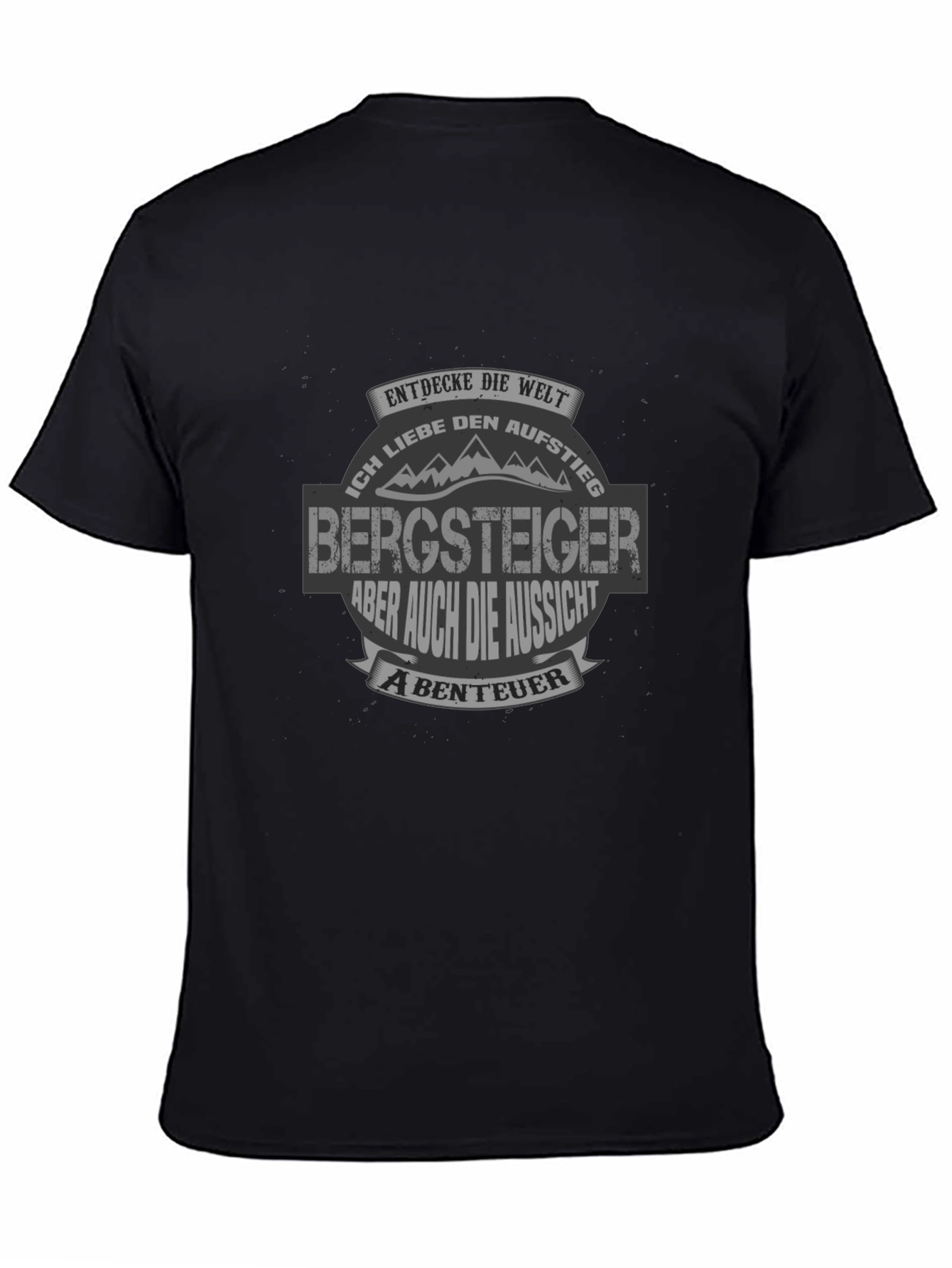 Camiseta Negra Bergsteiger para Aventureros