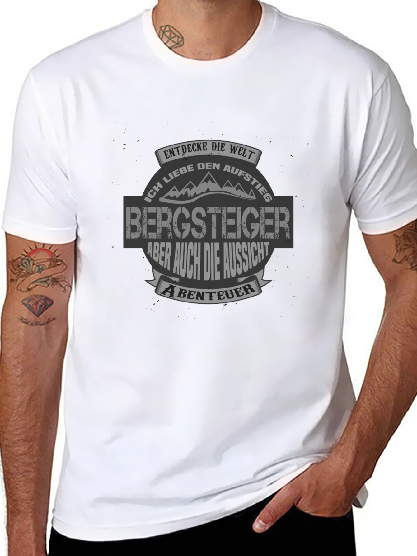 Camiseta Negra Bergsteiger para Aventureros