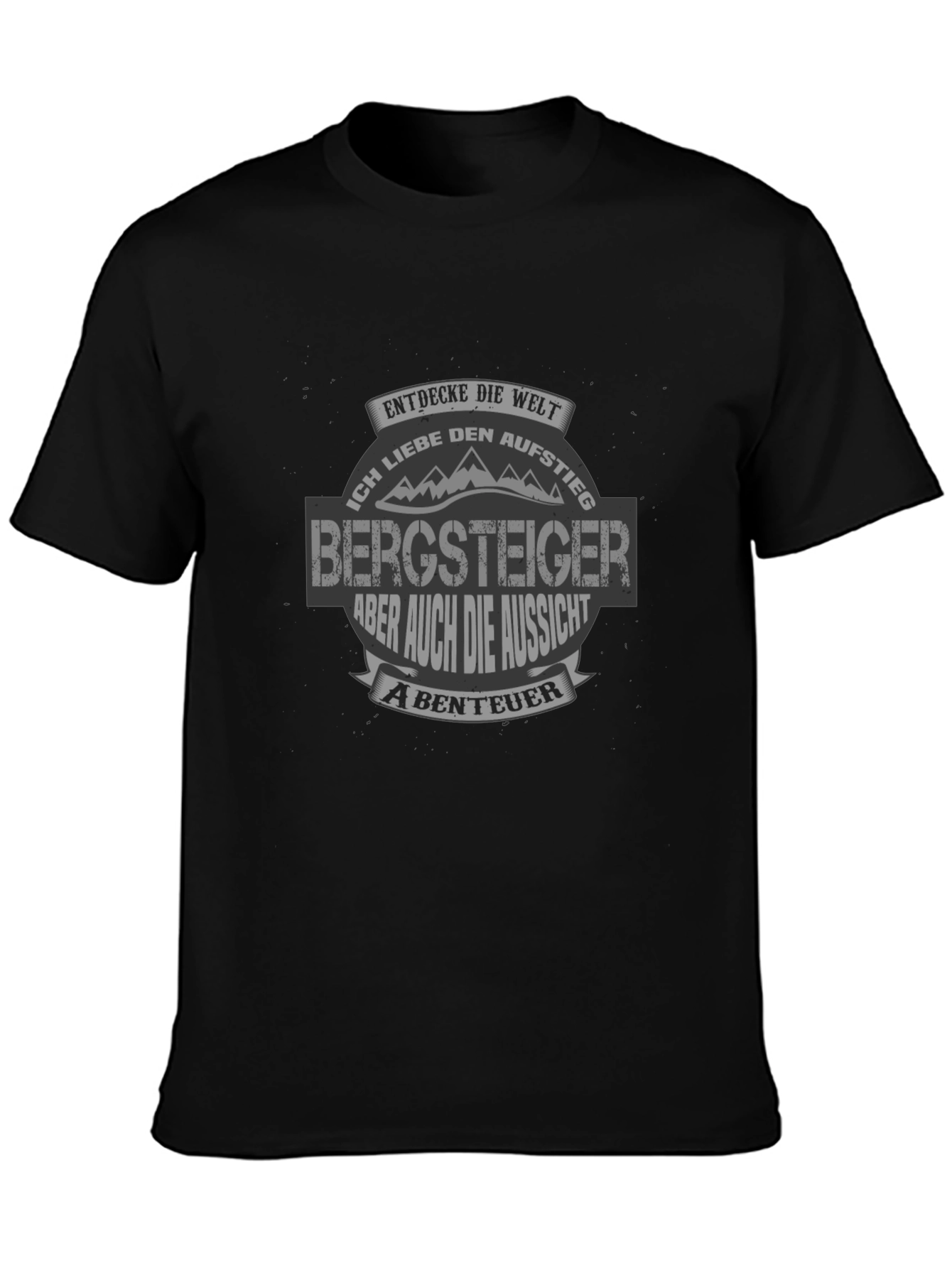 Camiseta Negra Bergsteiger para Aventureros
