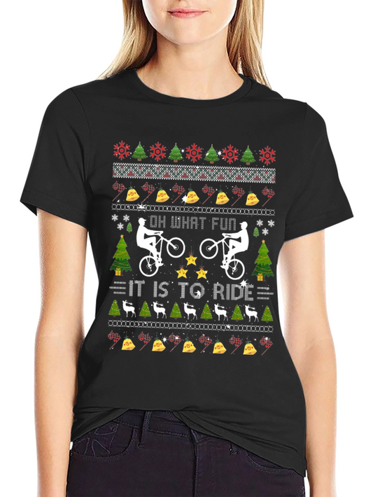 Camiseta Navideña Ciclismo Oh What Fun It Is to Ride