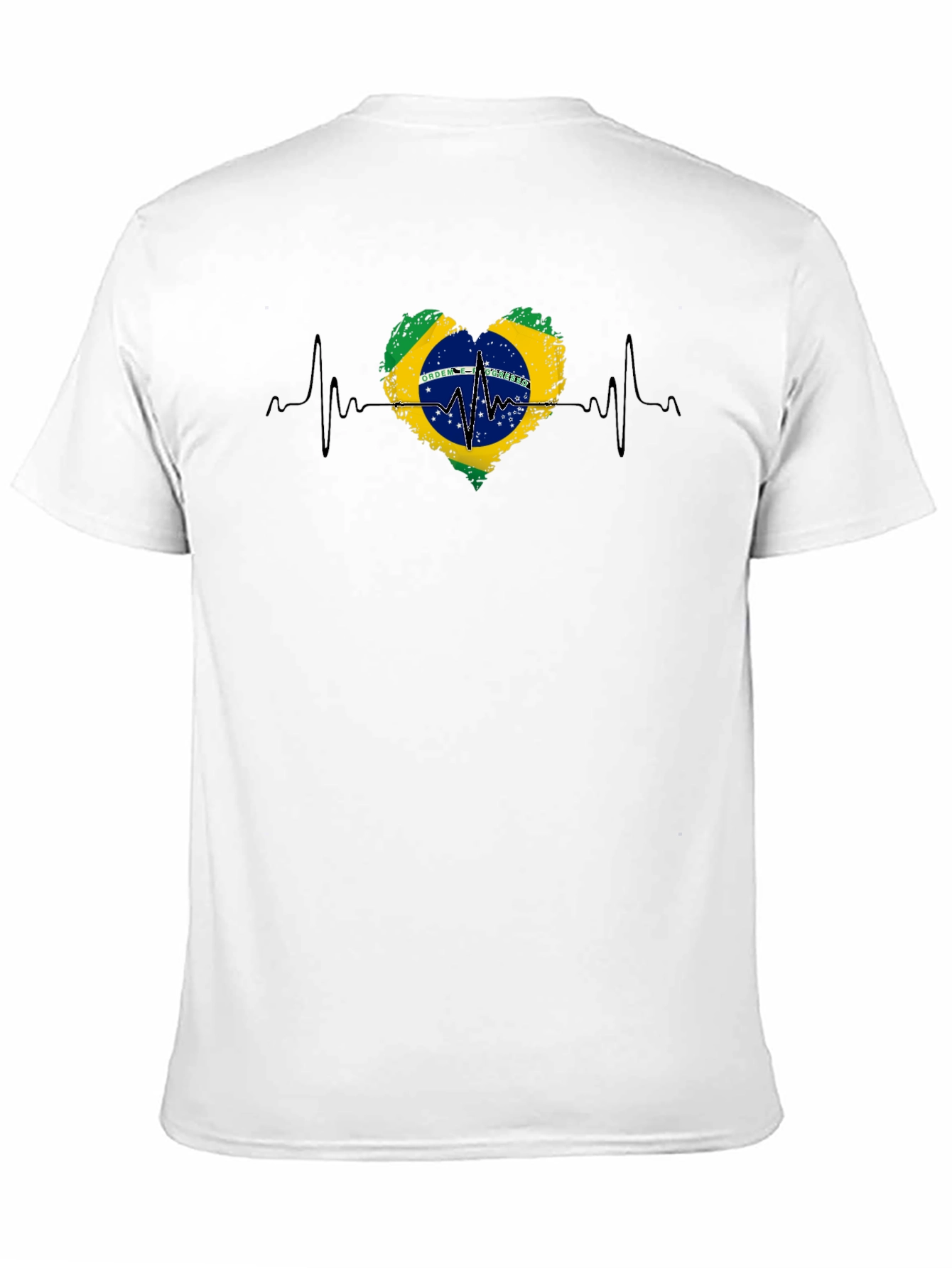 Camiseta Negra Brasil Corazón Latido