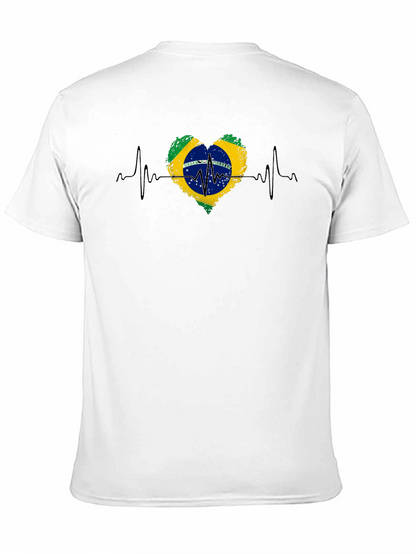 Camiseta Negra Brasil Corazón Latido