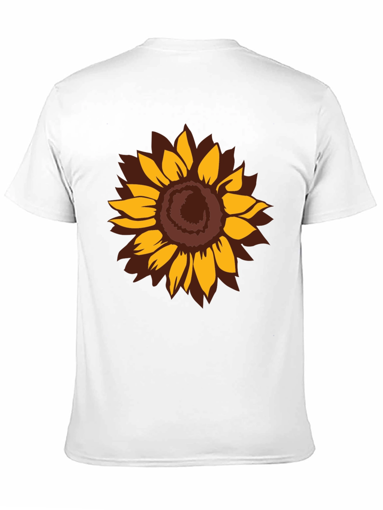Camiseta Negra con Girasol Estilizado