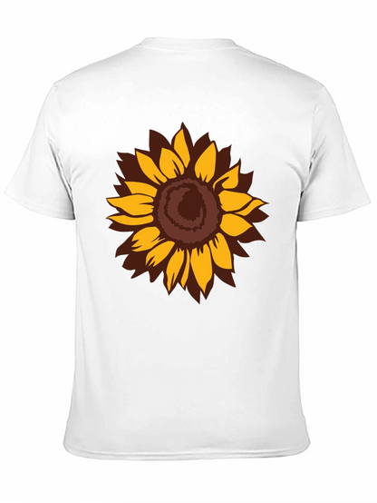 Camiseta Negra con Girasol Estilizado