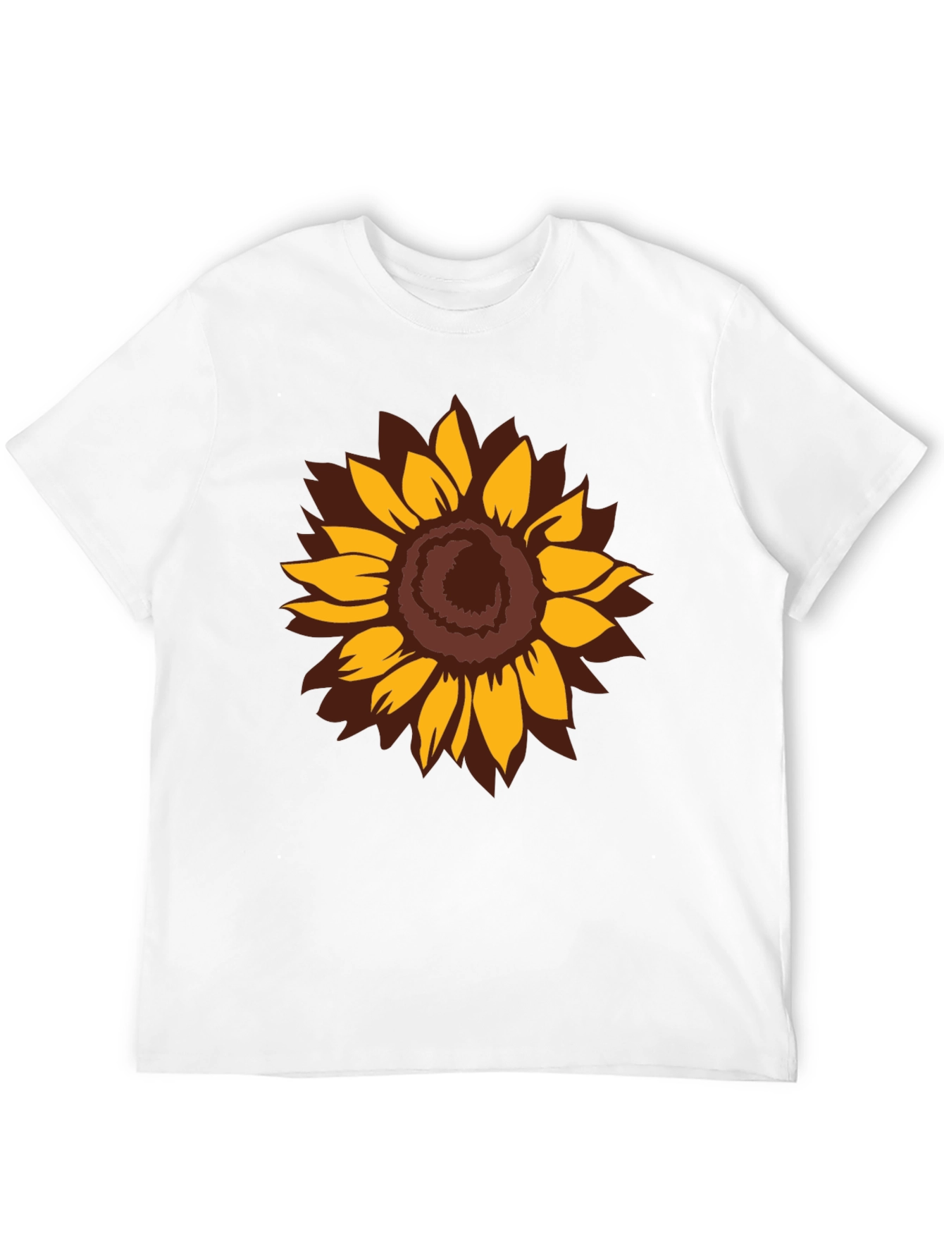 Camiseta Negra con Girasol Estilizado