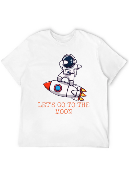 Camiseta Negra Astronauta Cohete - ¡Vamos a la Luna!