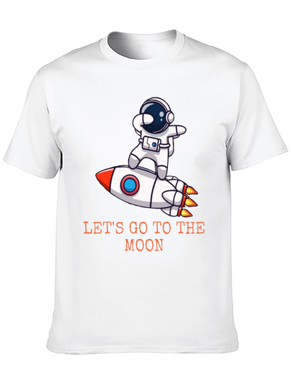 Camiseta Negra Astronauta Cohete - ¡Vamos a la Luna!