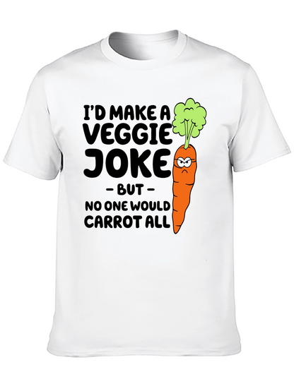 Camiseta Negra con Diseño de Zanahoria Graciosamente Vegetariana