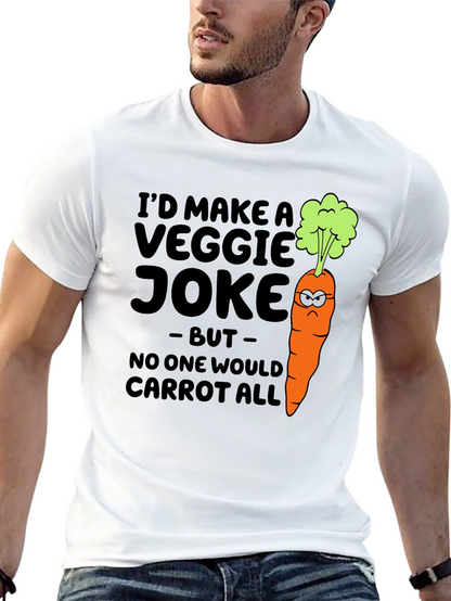 Camiseta Negra con Diseño de Zanahoria Graciosamente Vegetariana