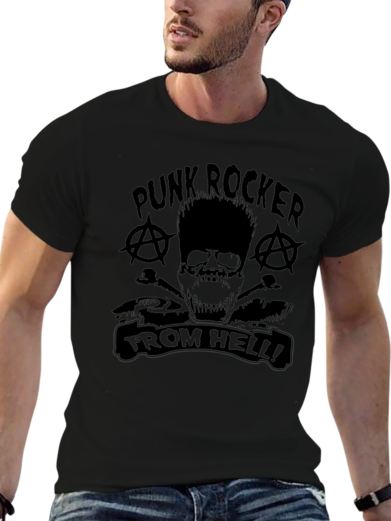 Camiseta Negra Punk Rocker From Hell