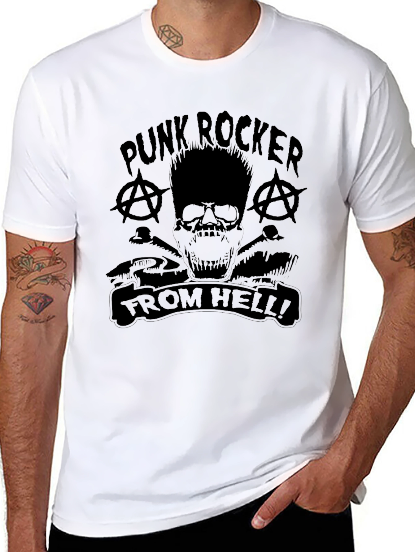 Camiseta Negra Punk Rocker From Hell