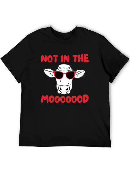 Camiseta Negra Humor Vaca Sunglasses
