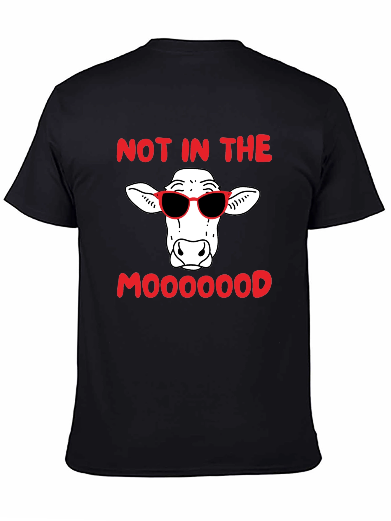 Camiseta Negra Humor Vaca Sunglasses