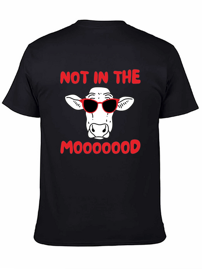 Camiseta Negra Humor Vaca Sunglasses
