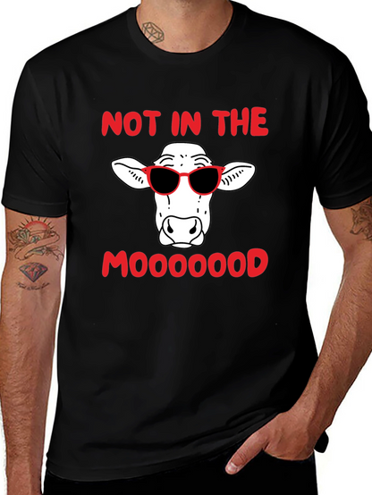 Camiseta Negra Humor Vaca Sunglasses