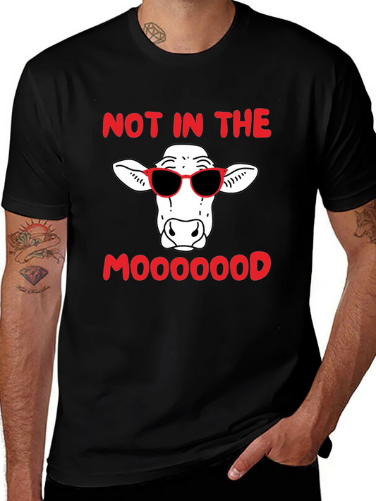 Camiseta Negra Humor Vaca Sunglasses