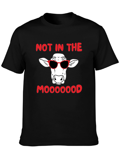 Camiseta Negra Humor Vaca Sunglasses