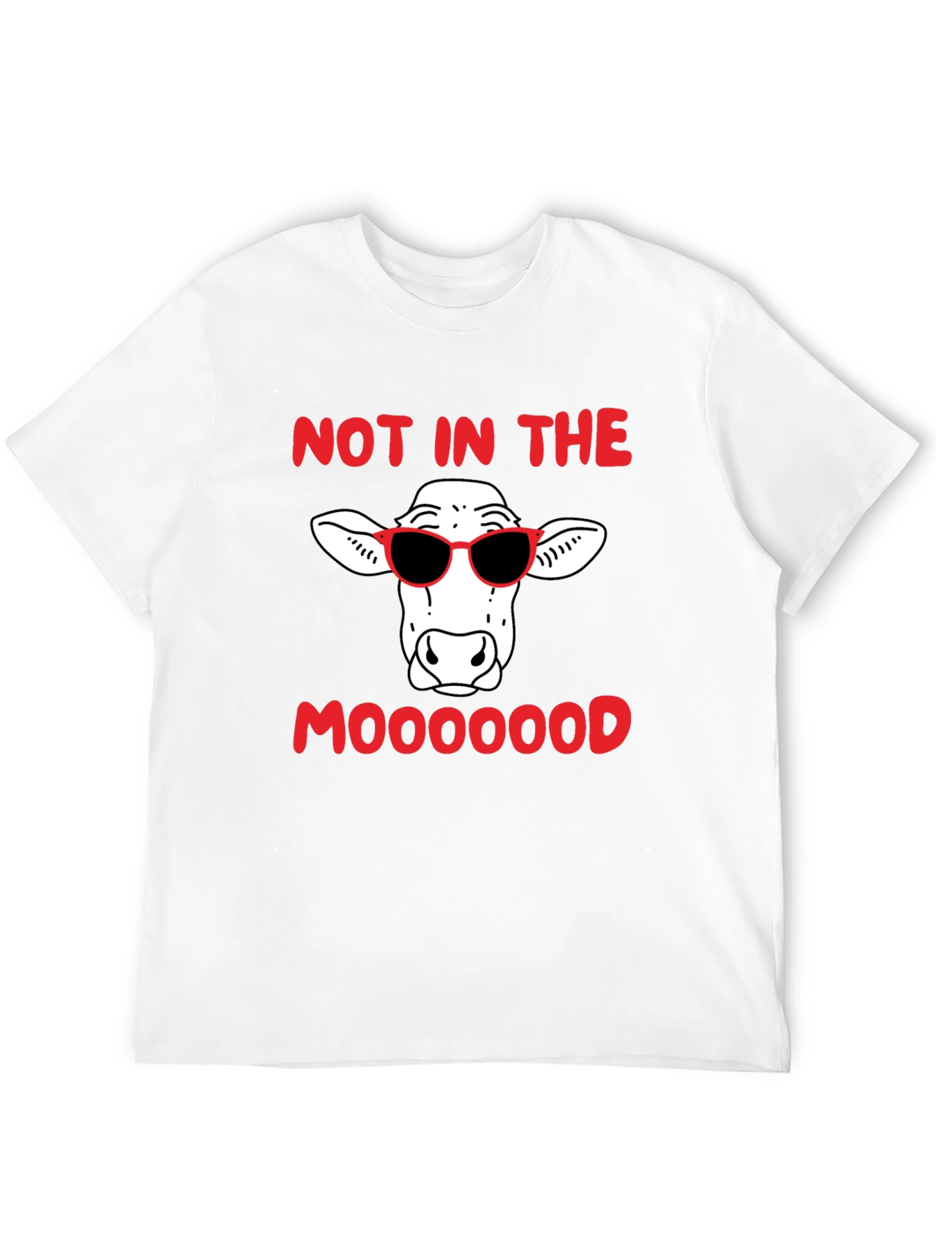 Camiseta Negra Humor Vaca Sunglasses