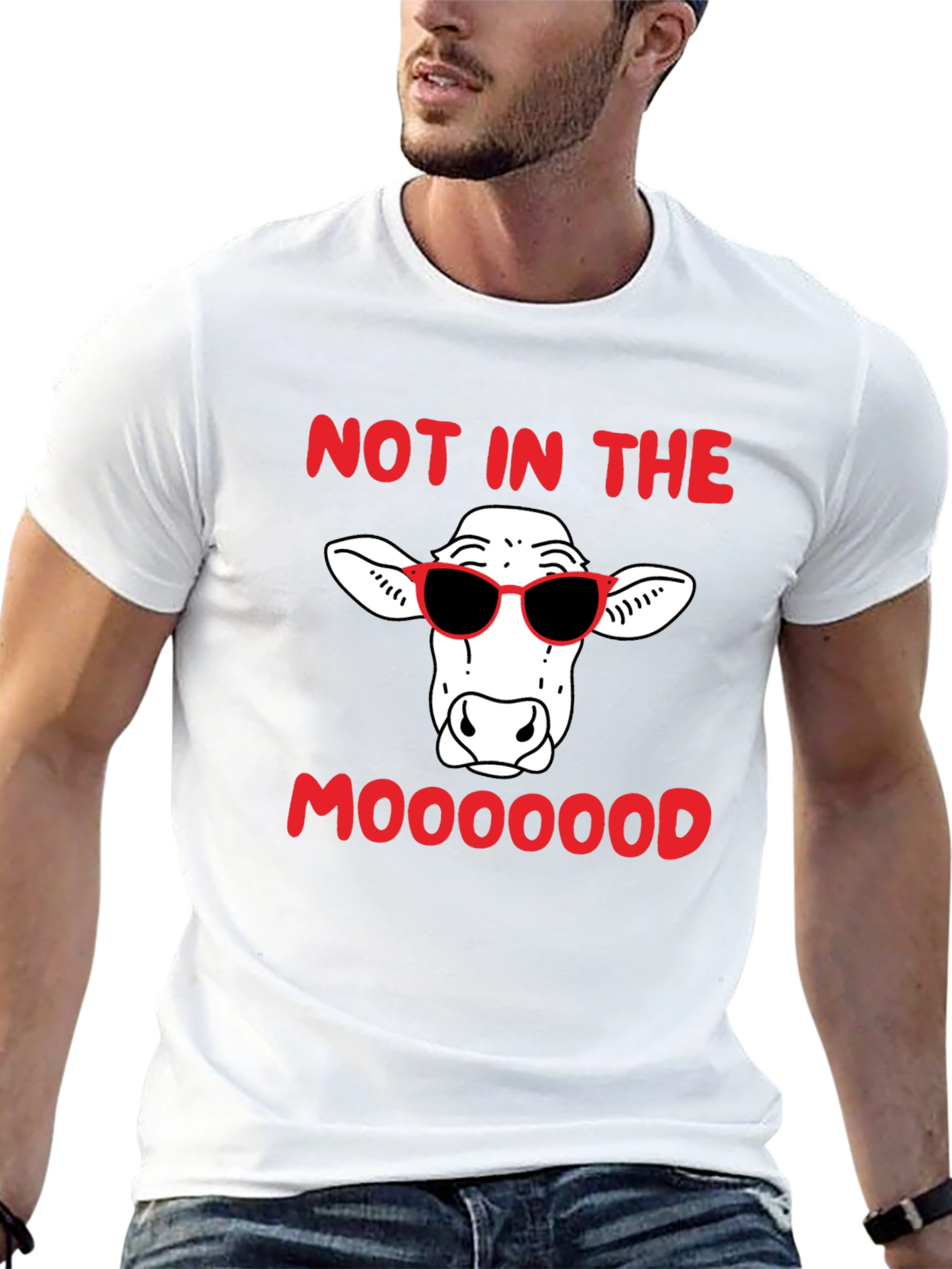 Camiseta Negra Humor Vaca Sunglasses