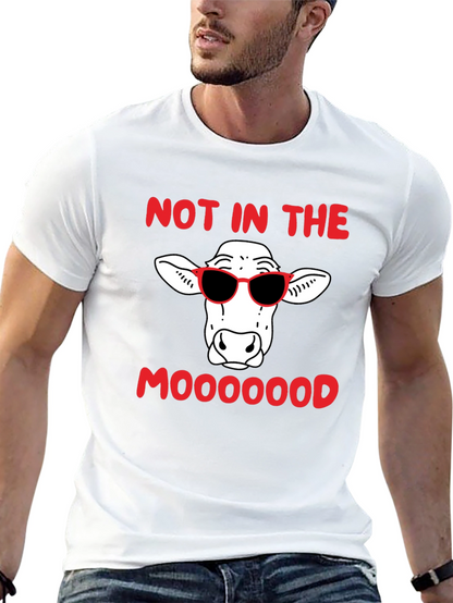 Camiseta Negra Humor Vaca Sunglasses