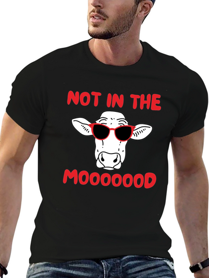 Camiseta Negra Humor Vaca Sunglasses