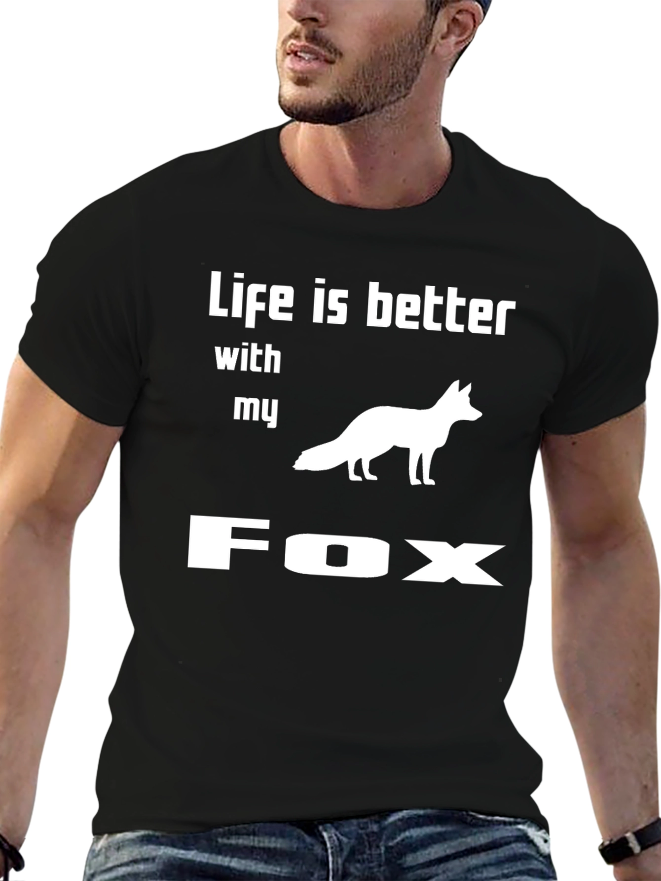 Camiseta Negra Life is Better With My Fox