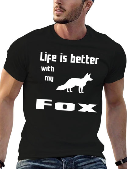 Camiseta Negra Life is Better With My Fox