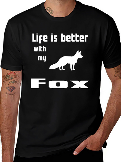 Camiseta Negra Life is Better With My Fox